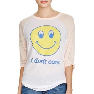 WILDFOX “I don't care” raglan tee